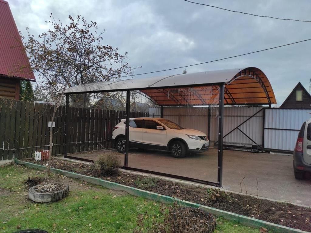 Прозрачные шторы ПВХ для навеса под автомобиль в посёлке Арсеньево